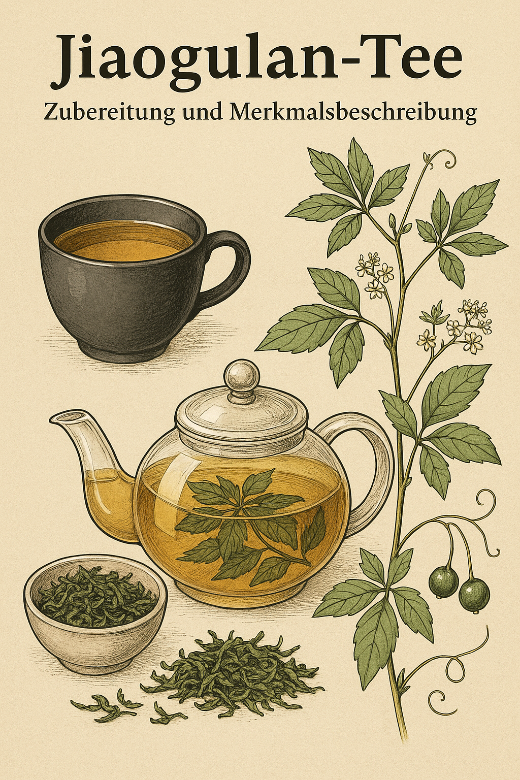 Jiaogulan-Tee – Kraut der Unsterblichkeit, Xiancao, Zubereitung, Merkmale, Qualität, Synonyme