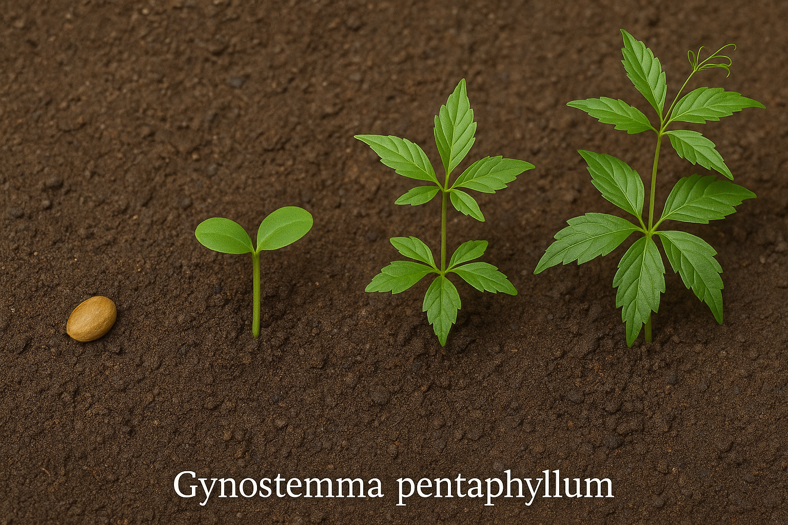 Gynostemma pentaphyllum – Botanik, Morphologie, Blätter, Ranken und Blüten